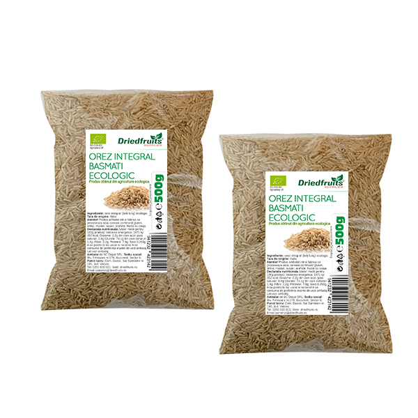 Orez integral Basmati BIO - 500 g x 2 Buc (PROMO - 20%)